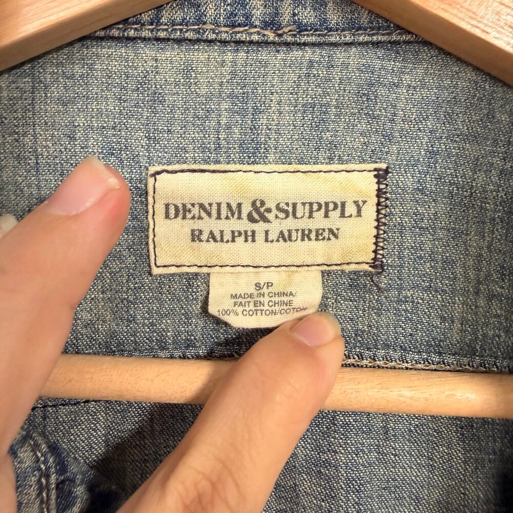 Ralph Lauren Denim & Supply Western Denim Jacket Bandana SZ SMALL Distressed EUC - Picture 5 of 10